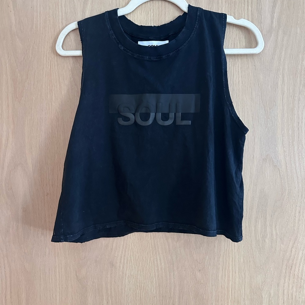 SOULCYCLE Black Sleeveless Crop Top